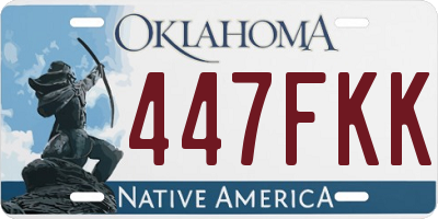 OK license plate 447FKK