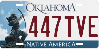 OK license plate 447TVE