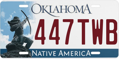 OK license plate 447TWB