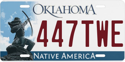 OK license plate 447TWE