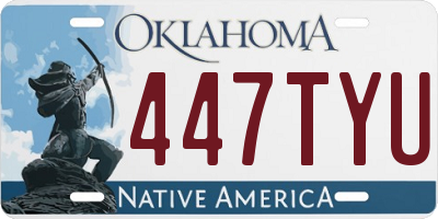 OK license plate 447TYU