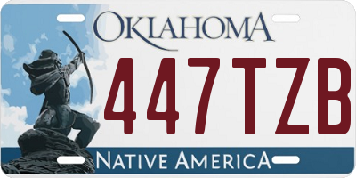 OK license plate 447TZB