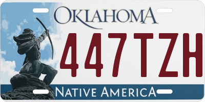 OK license plate 447TZH