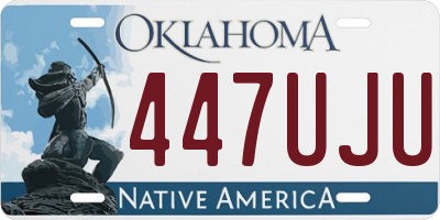 OK license plate 447UJU