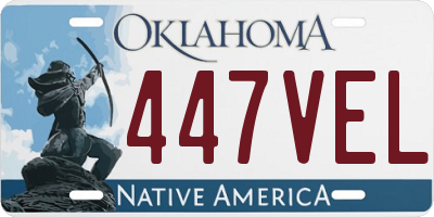 OK license plate 447VEL