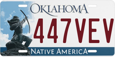 OK license plate 447VEV