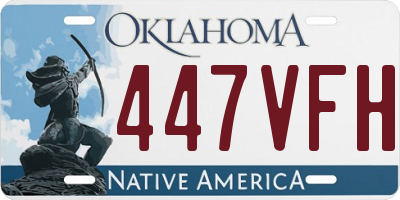 OK license plate 447VFH
