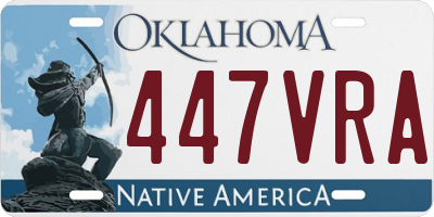 OK license plate 447VRA
