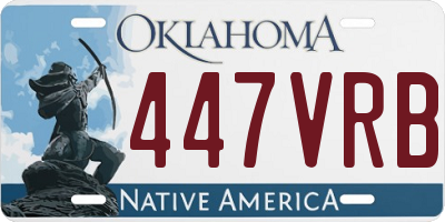 OK license plate 447VRB