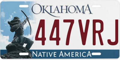 OK license plate 447VRJ
