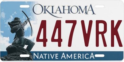 OK license plate 447VRK