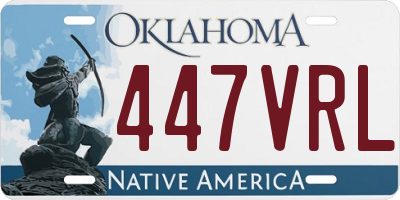 OK license plate 447VRL