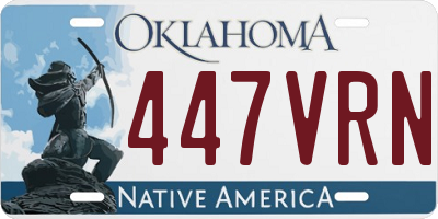 OK license plate 447VRN