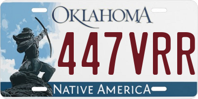 OK license plate 447VRR