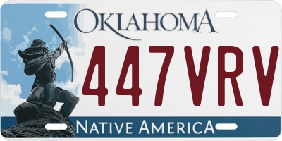 OK license plate 447VRV