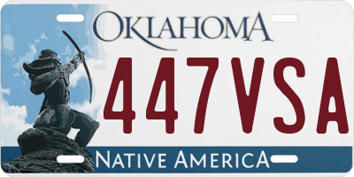 OK license plate 447VSA