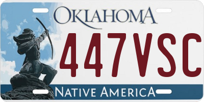 OK license plate 447VSC