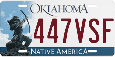 OK license plate 447VSF