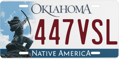OK license plate 447VSL