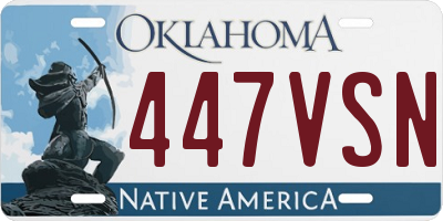 OK license plate 447VSN