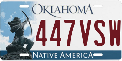 OK license plate 447VSW