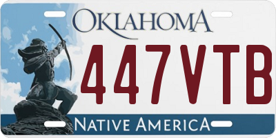 OK license plate 447VTB