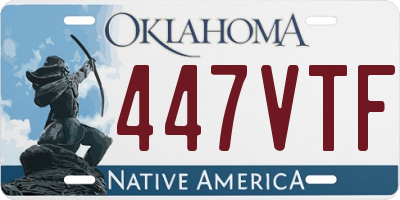 OK license plate 447VTF