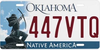 OK license plate 447VTQ