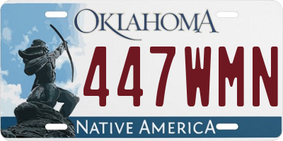 OK license plate 447WMN