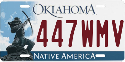OK license plate 447WMV