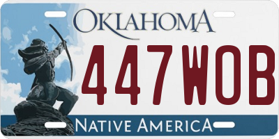 OK license plate 447WOB