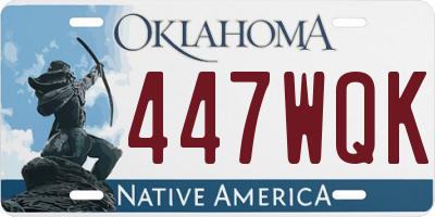 OK license plate 447WQK