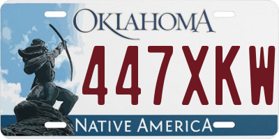 OK license plate 447XKW