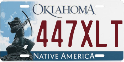 OK license plate 447XLT
