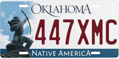 OK license plate 447XMC