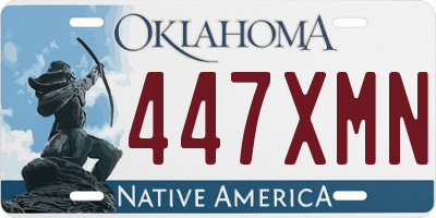 OK license plate 447XMN