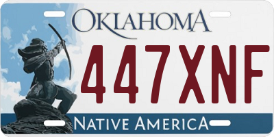 OK license plate 447XNF