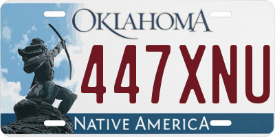 OK license plate 447XNU
