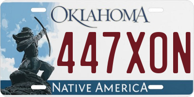 OK license plate 447XON