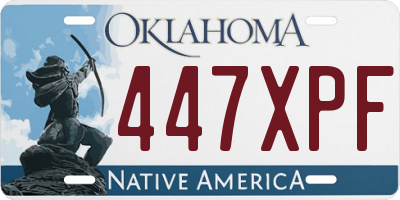 OK license plate 447XPF