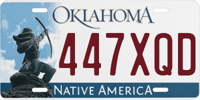 OK license plate 447XQD