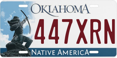 OK license plate 447XRN