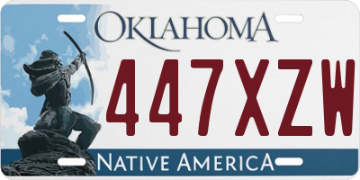 OK license plate 447XZW
