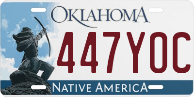 OK license plate 447YOC