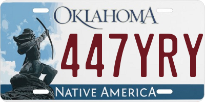 OK license plate 447YRY