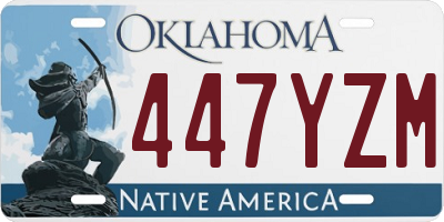 OK license plate 447YZM