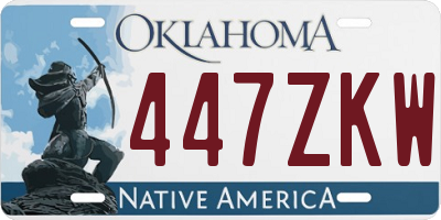 OK license plate 447ZKW
