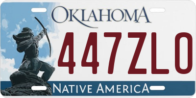 OK license plate 447ZLO