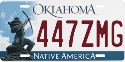 OK license plate 447ZMG