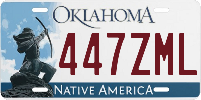 OK license plate 447ZML